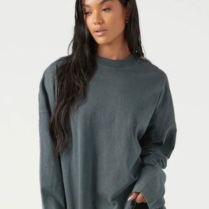 NWOT grey/washed black joah brown oversized long sleeve shirt vintage  s/m